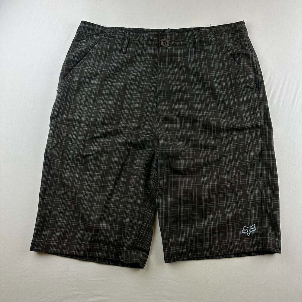 Fox Plaid Shorts Size 34 Brown Black Skater Chino Walking